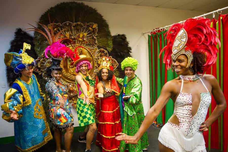 Rio: Carnival Backstage Tour at Samba City with Cocktail - Entering the City of Samba complex near AquaRio and Rio Star